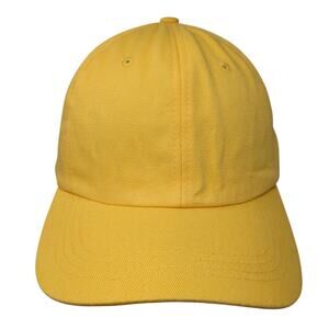 HR Slideback Baseball Cap Yellow One Size Adjustable Vented Holes 6 Panel Blank